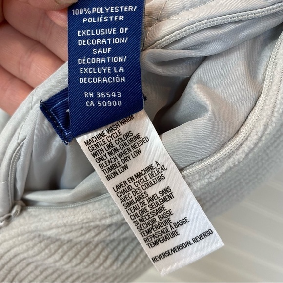 Izod Puffer Vest Reversible Zip Up Fleece  Lightweight Grayish White Vest Sz M - Picture 6 of 12